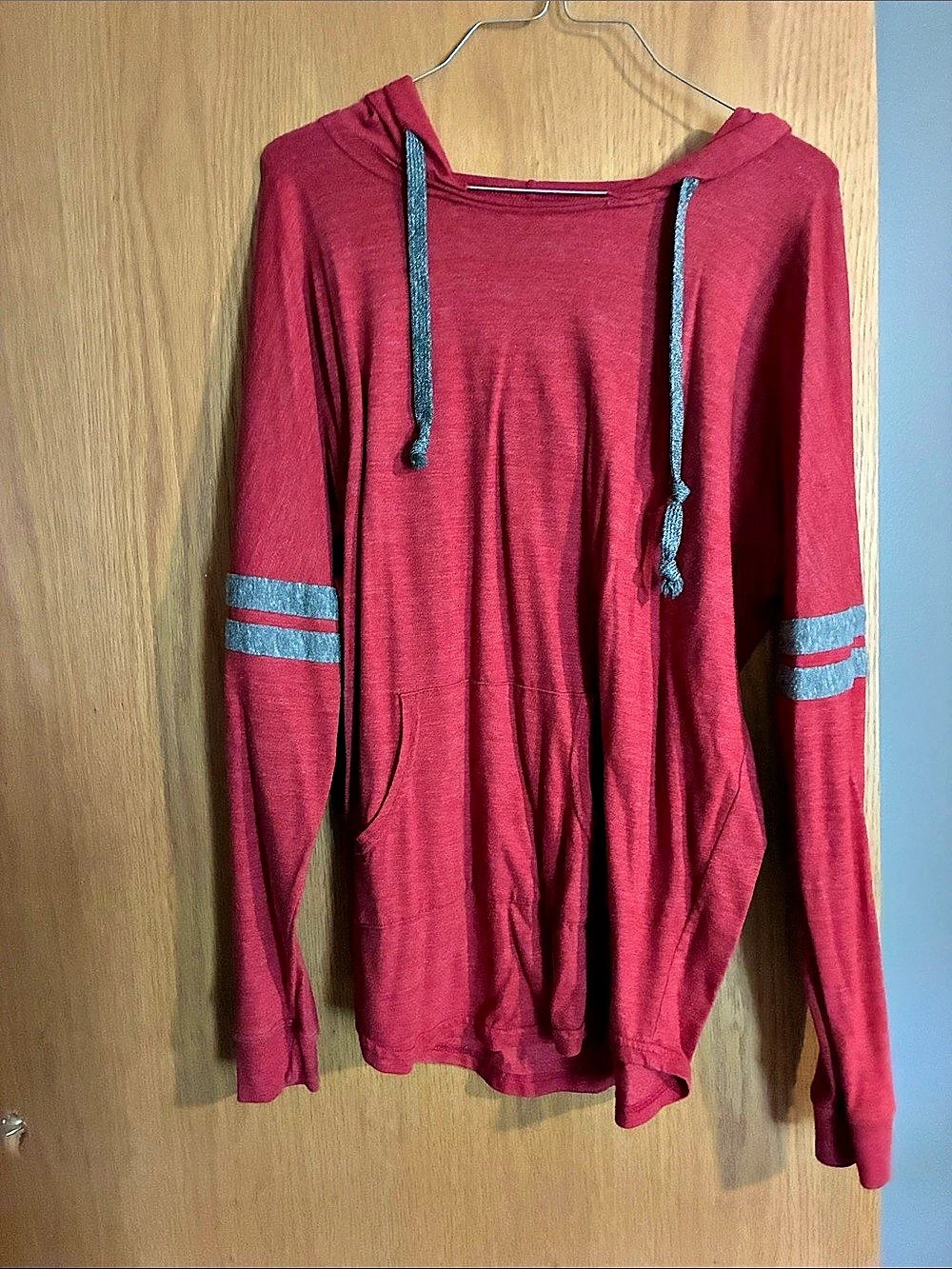 Holloway Women's Triblend Hooded Low Key Pullover Red Large